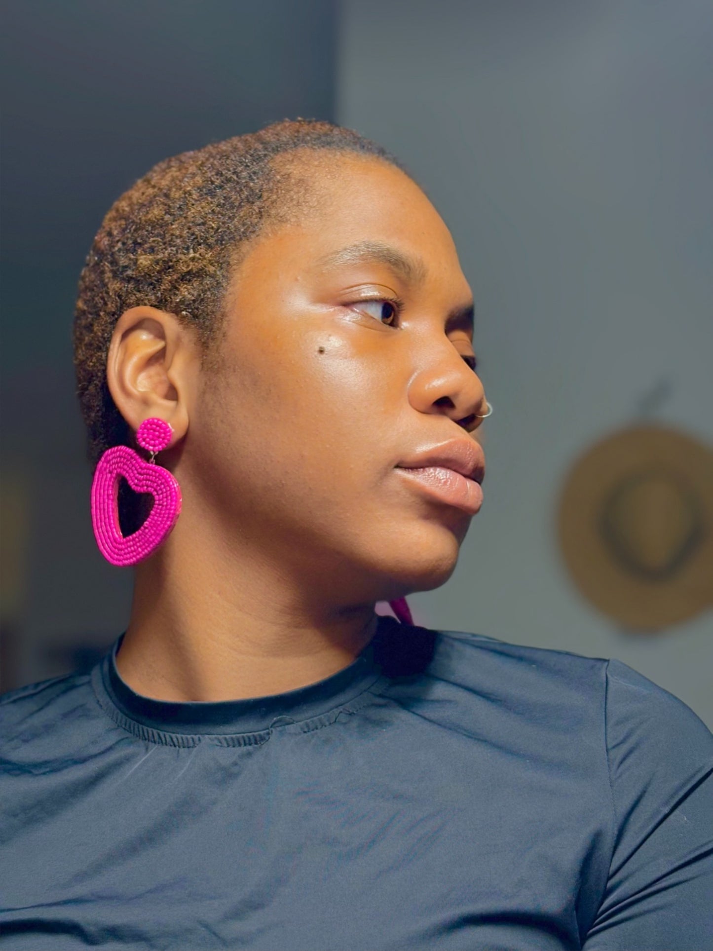 Beaded Heart Earrings